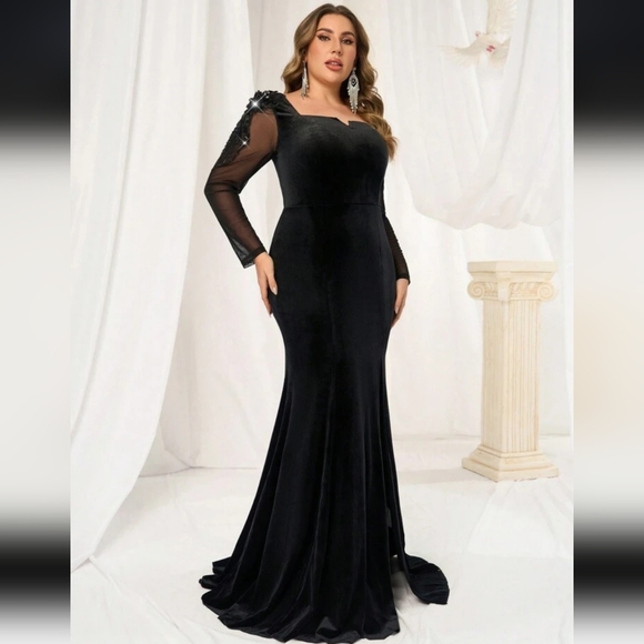 New Elegant Black Evening Gown | Sz 0XL - Picture 6 of 12